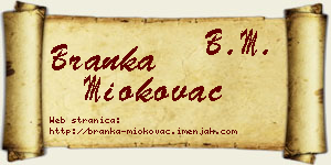 Branka Miokovac vizit kartica